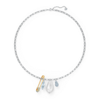 So Cool necklace, Safety pin, White, Mixed metal finish