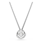 swarovski constella pendant  round cut  dancing stone  white  rhodium plated