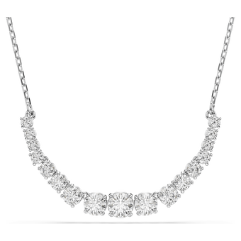 swarovski matrix necklace  gradient of round cuts  white  rhodium plated