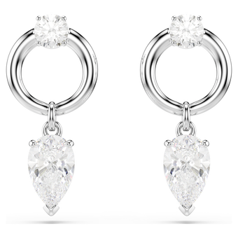 swarovski mesmera drop earrings mixed cuts white rhodium plated