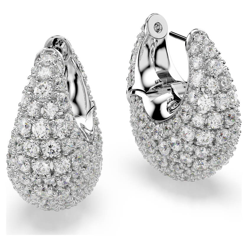 swarovski sublima earrings  large  white  rhodium plated
