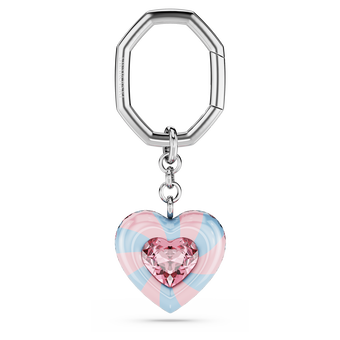 swarovski dulcis key ring  heart cut  heart  multicolored  rhodium plated