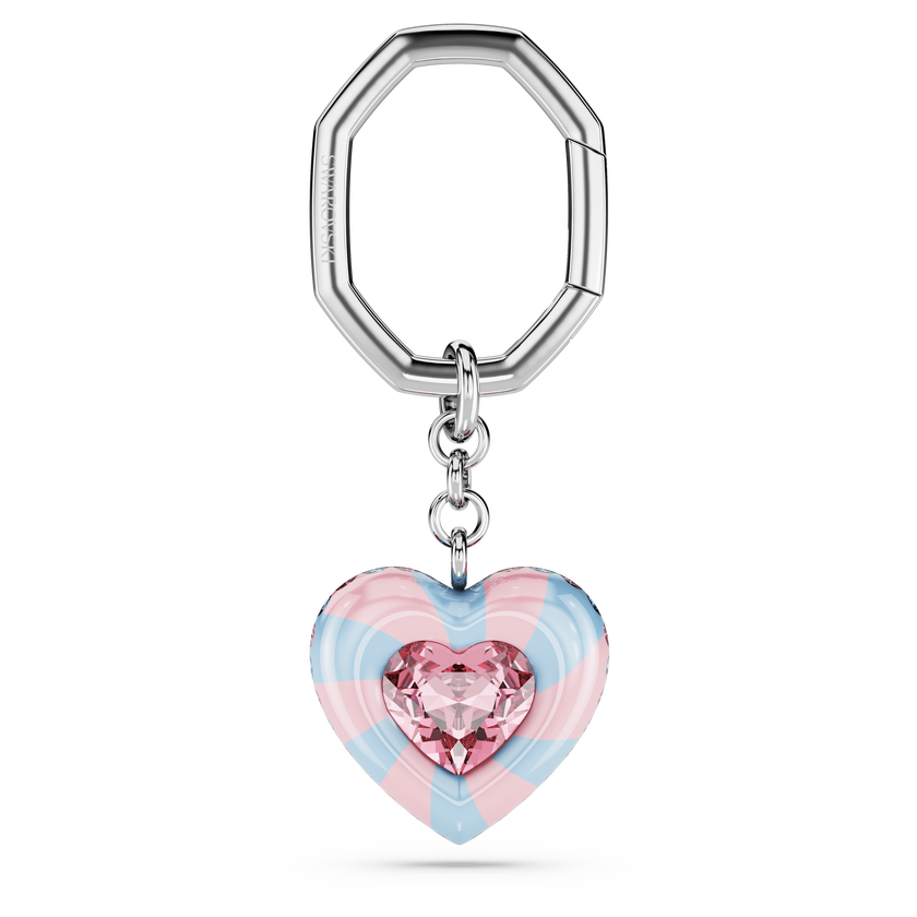 swarovski dulcis key ring  heart cut  heart  multicolored  rhodium plated