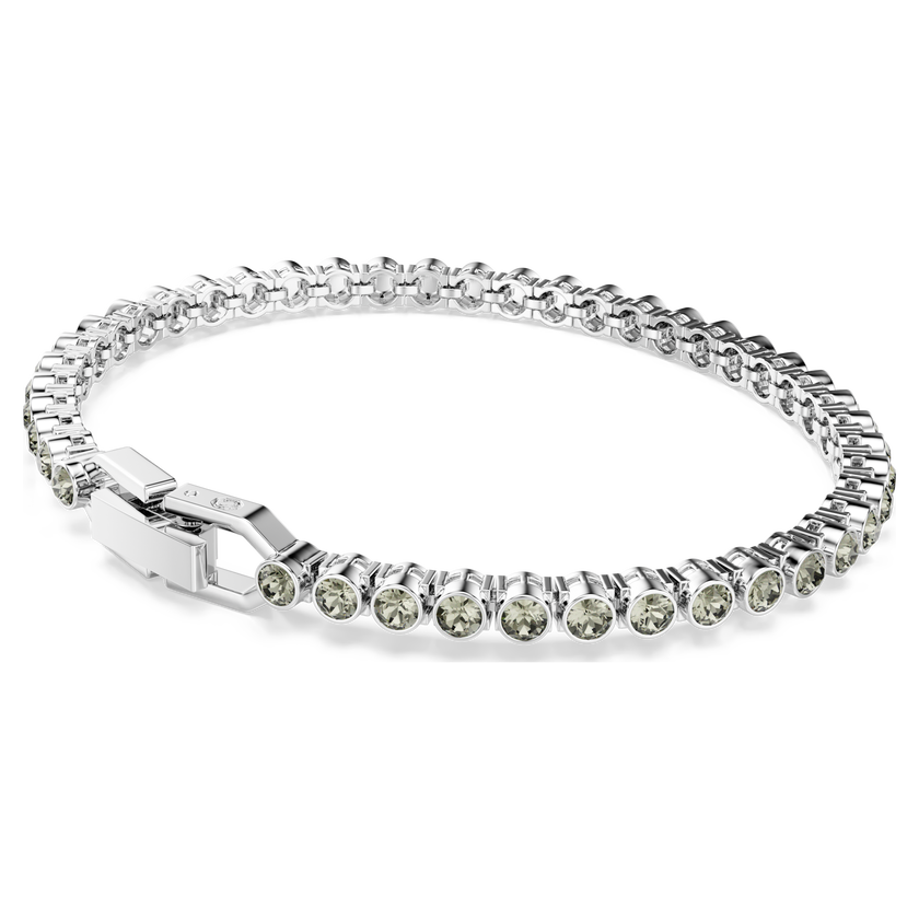 swarovski imber emily tennis bracelet  round cut  black  rhodium plated