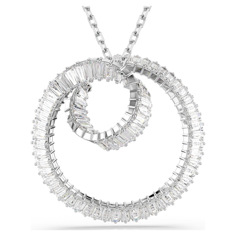 swarovski matrix pendant  baguette cut  white  rhodium plated