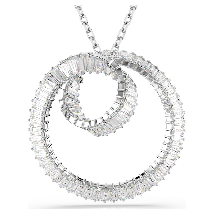 swarovski matrix pendant  baguette cut  white  rhodium plated