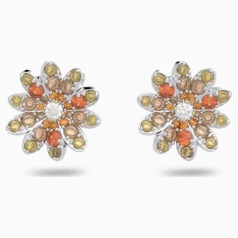 Eternal Flower stud earrings, Flower, Multicolored, Mixed metal finish