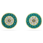 swarovski luckily stud earrings  pav   eye  green  gold tone plated