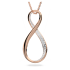 Exist pendant, Infinity, White, Rose gold-tone plated