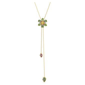 swarovski idyllia y pendant mixed cuts flower multicolored gold tone plated