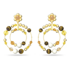 Somnia hoop earrings,  Circular, Multicolored, Gold-tone plated