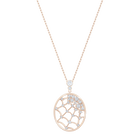 Precisely Pendant, White, Rose-gold tone plated