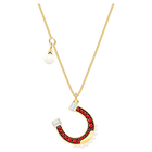 Lucky Goddess Horse Necklace, Multi-colored, Gold plating