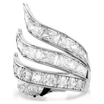 swarovski vienna cocktail ring  mixed cuts  swan  white  rhodium plated