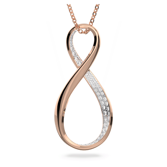 swarovski exist pendant  infinity  white  rose gold tone plated