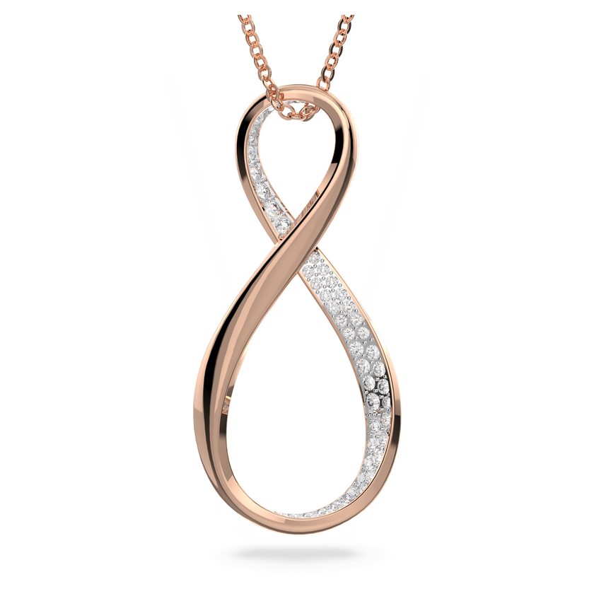 swarovski exist pendant  infinity  white  rose gold tone plated