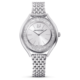 swarovski crystalline aura watch metal bracelet silver tone stainless steel