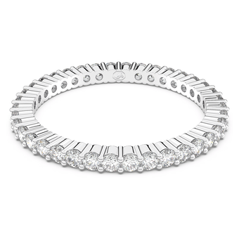swarovski matrix vittore ring  round cut  white  silver tone finish