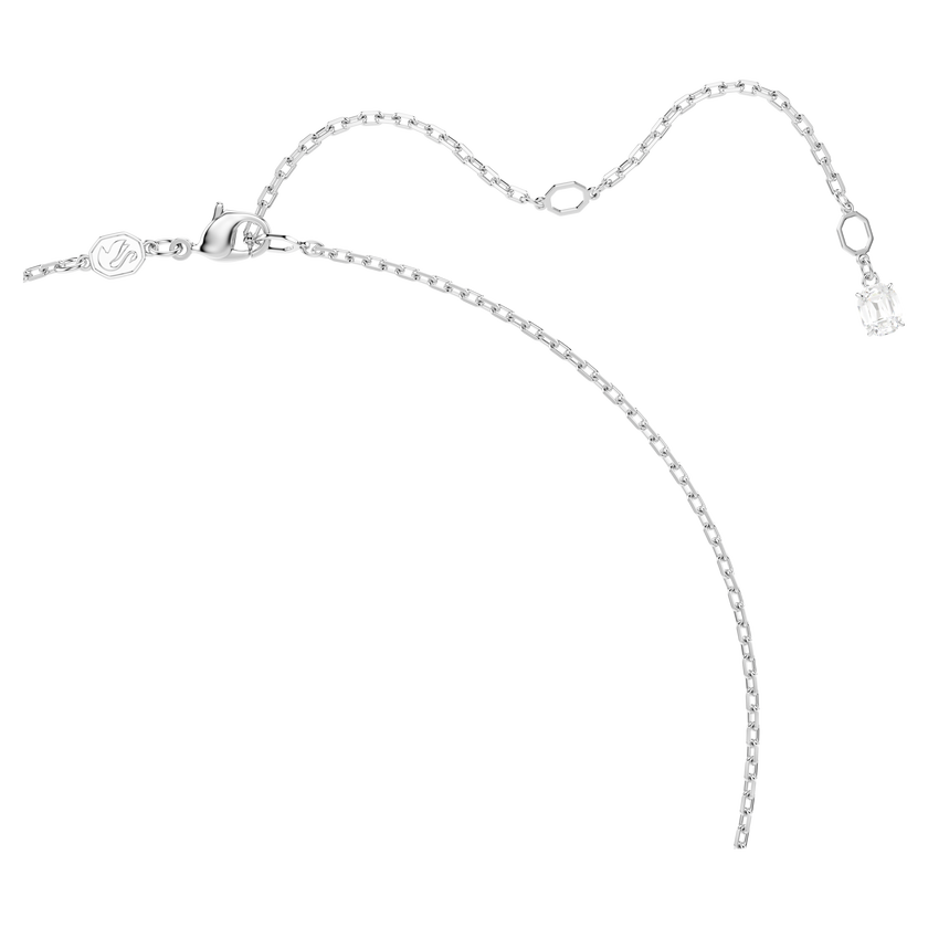 swarovski matrix pendant  baguette cut  white  rhodium plated
