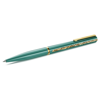 swarovski crystal shimmer glide ballpoint pen  green  green lacquered  gold tone plated