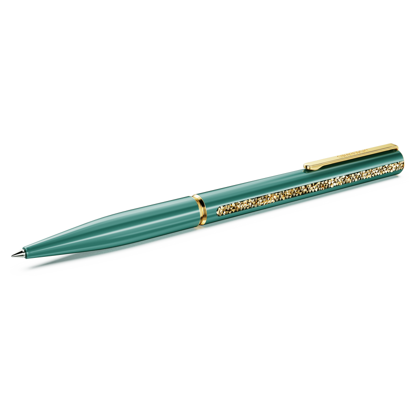 swarovski crystal shimmer glide ballpoint pen  green  green lacquered  gold tone plated
