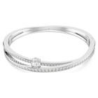 swarovski hyperbola bangle  mixed cuts  white  rhodium plated