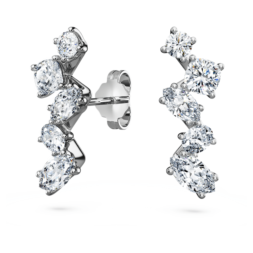 swarovski galaxy ear cuffs  lab grown diamonds 1 25 ct tw  mixed shapes  18k white gold