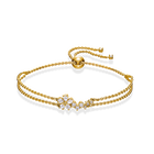 Botanical Bracelet, White, Gold-tone plated