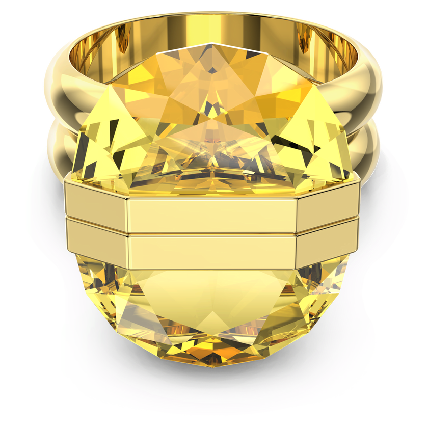 swarovski lucent ring  magnetic  yellow  gold tone plated