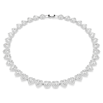 ariana grande x swarovski tennis necklace mixed cuts heart white rhodium plated