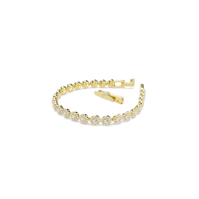 swarovski una angelic bracelet  round cut  white  gold tone plated