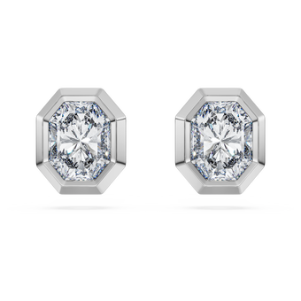 swarovski octagon stud earrings  lab grown diamonds 1 0 ct tw  octagon shape  18k white gold