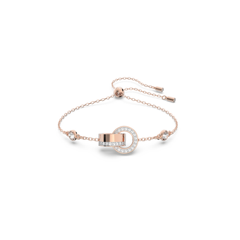 swarovski hollow bracelet white rose gold tone plated