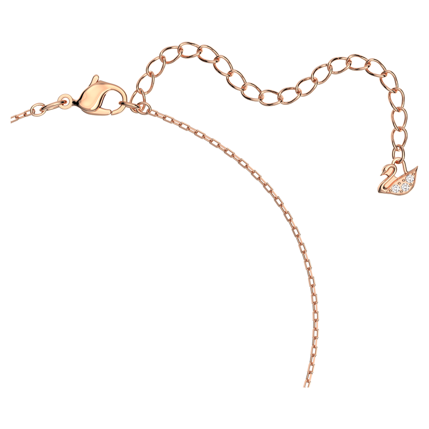 swarovski una necklace  round cut  white  rose gold tone plated