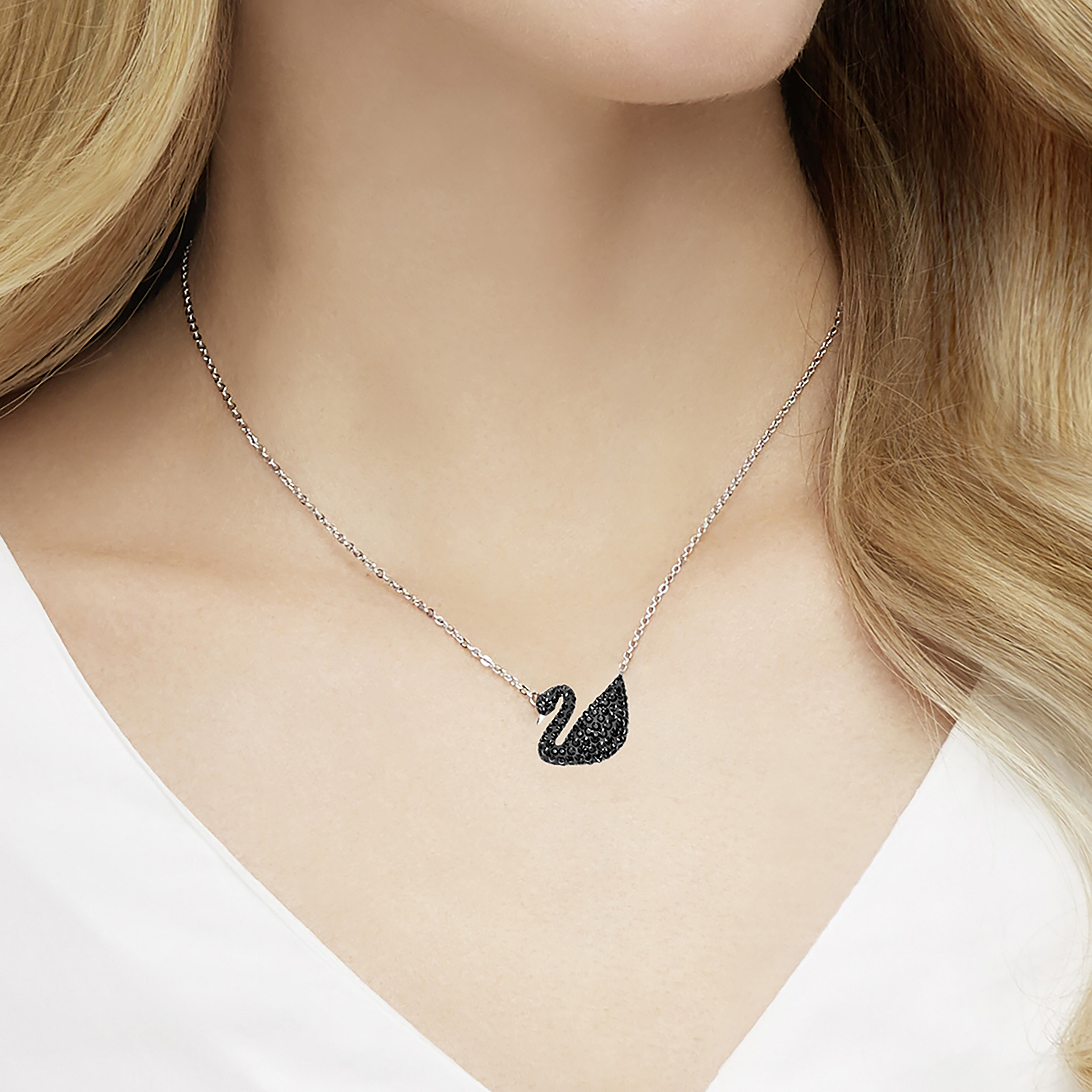 Swarovski black swan top pendant