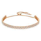 Subtle Double Bracelet, White, Rose Gold Plated