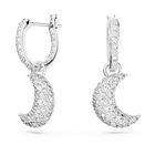 swarovski sublima drop earrings moon white rhodium plated