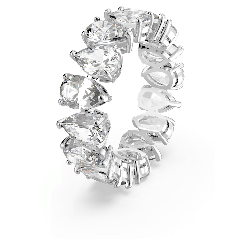 swarovski matrix vittore ring  drop cut  white  rhodium plated