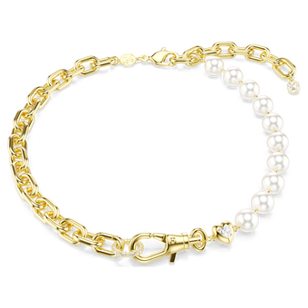 swarovski idyllia necklace  crystal pearl  white  gold tone plated