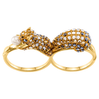 March Squirrel Double Motif Ring, Multi-Colored, Gold Plating
