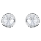 Round Cuff Links, White, Stainless Steel