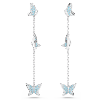 swarovski lilia drop earrings butterfly blue rhodium plated