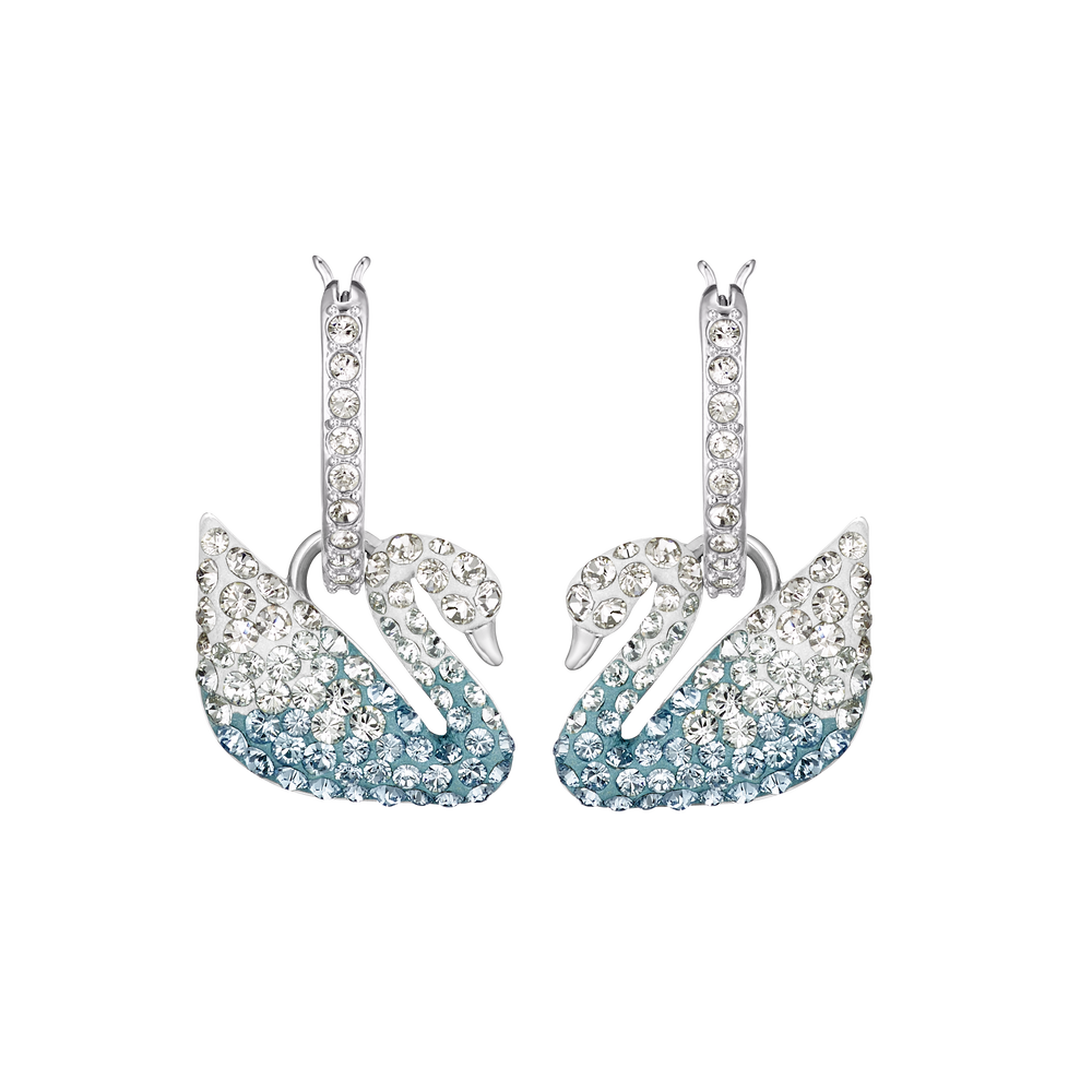 Buy Swarovski Iconic Swan Pierced Earrings Multi Colored Rhodium Plated In Riyadh Jeddah Saudi Arabia 5512577