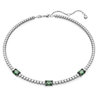 swarovski matrix tennis necklace mixed cuts green rhodium plated