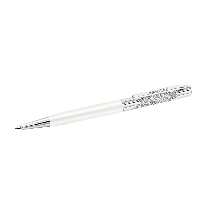 Eclipse Ballpoint Pen, White, Chrome Metal
