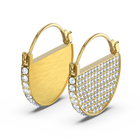 Ginger Hoop Pierced Earrings, White, Gold-tone plated