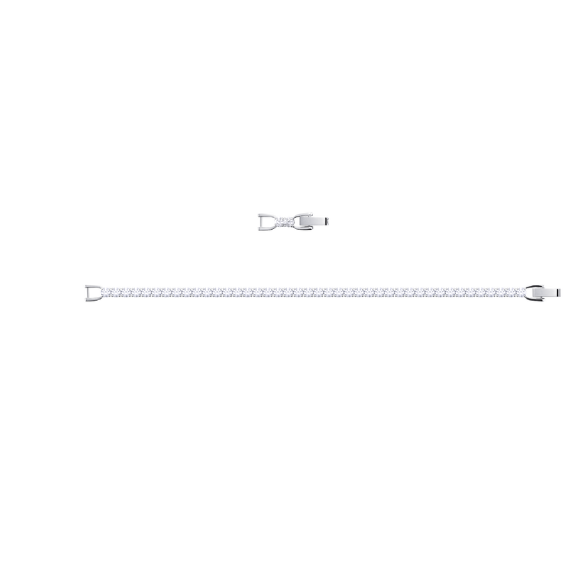 Tennis Round Deluxe Bracelet, White, Rhodium Plating