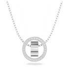 Hollow pendant, White, Rhodium plated