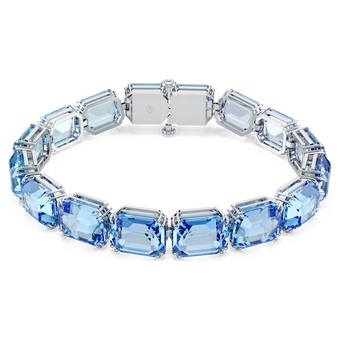 swarovski millenia bracelet  octagon cut  color gradient  blue  rhodium plated