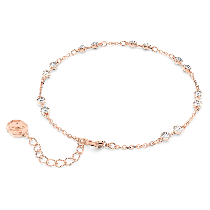 swarovski remix collection strand  round cut  white  rose gold tone plated